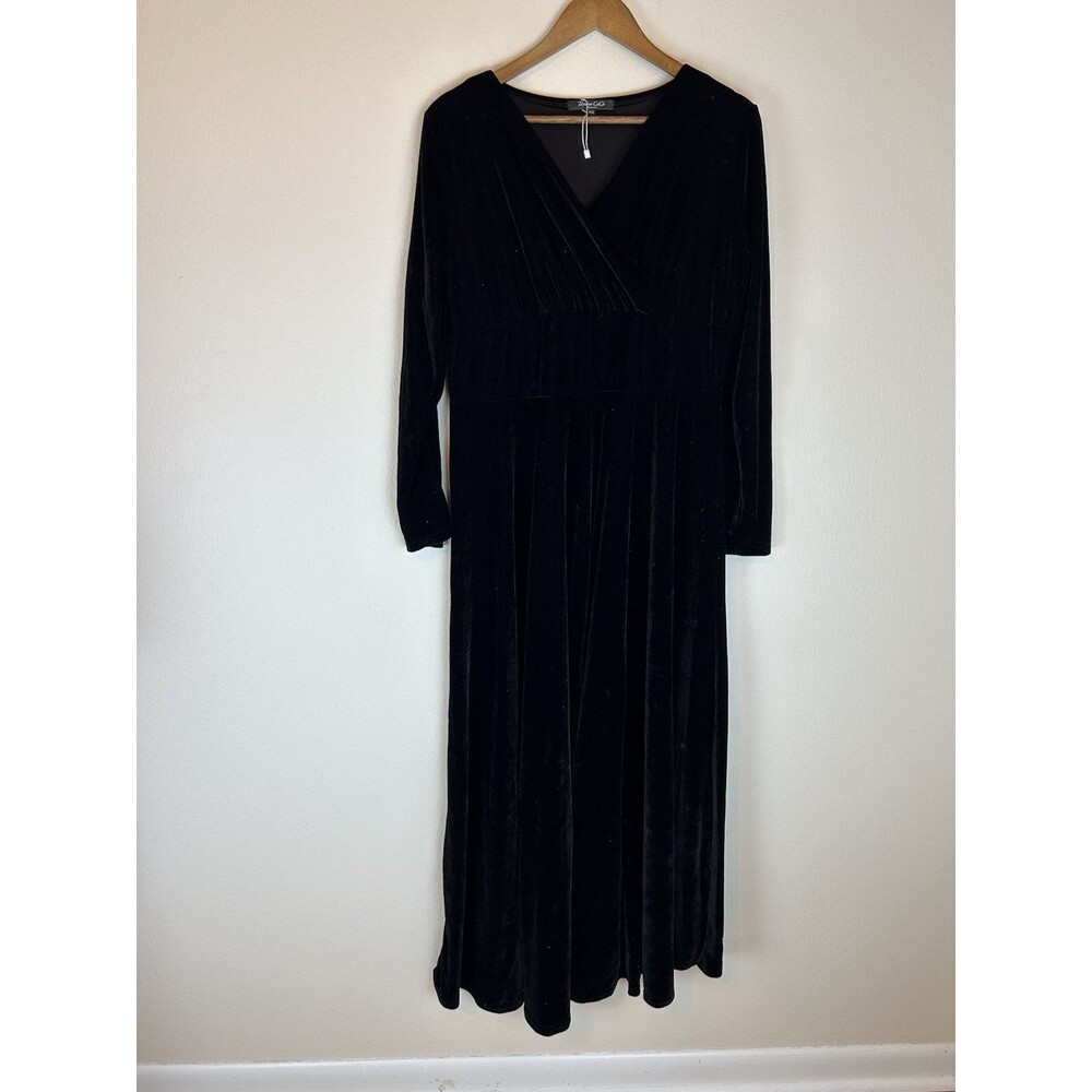 Velvet Maxi Dress Urban Coco Wrap Long Sleeve Event Whimsigoth  Orchestra XXL